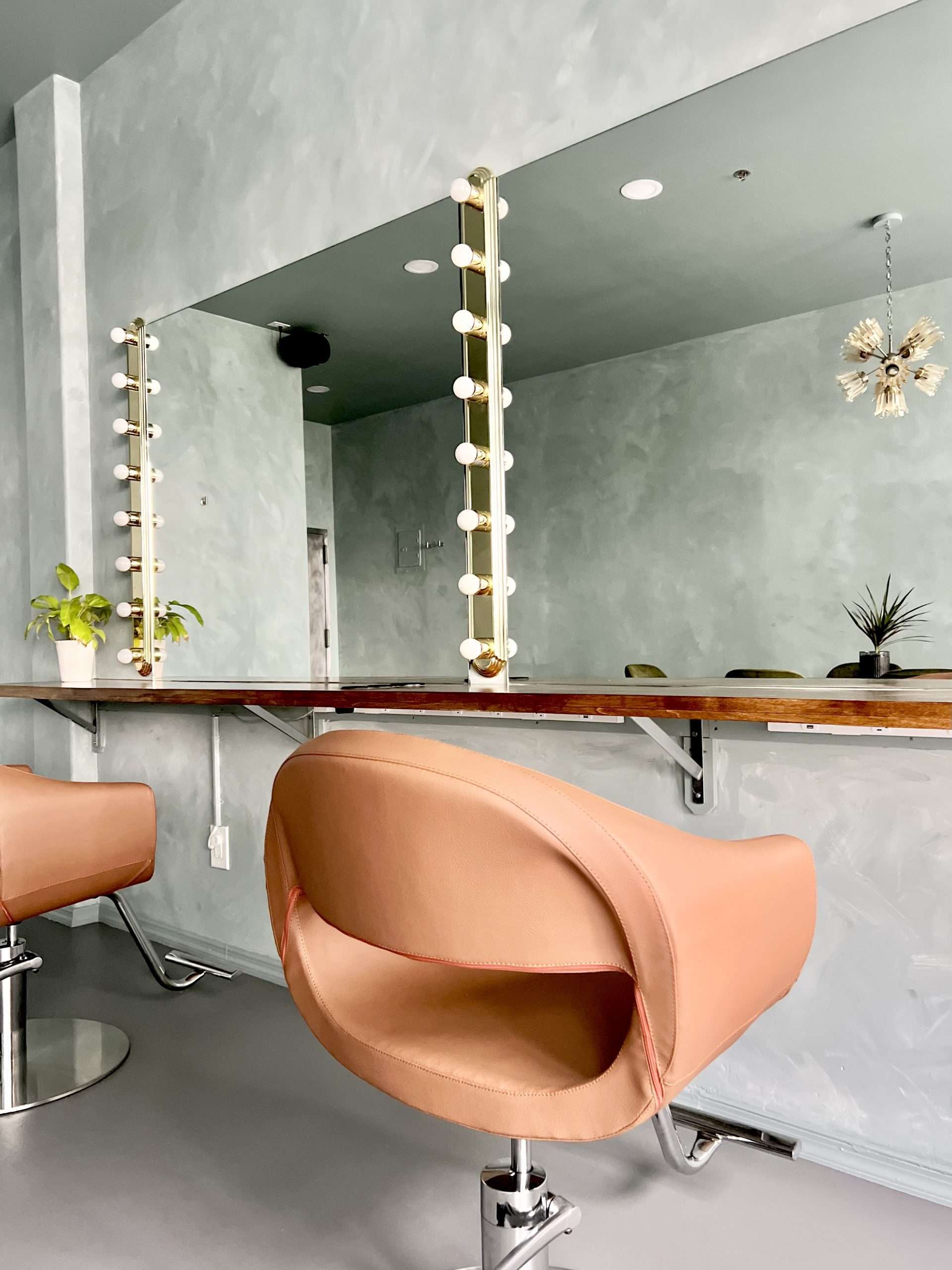 Beauty stations at The Bird House Hair Salon and Wedding Annex in Brooklyn, NY.