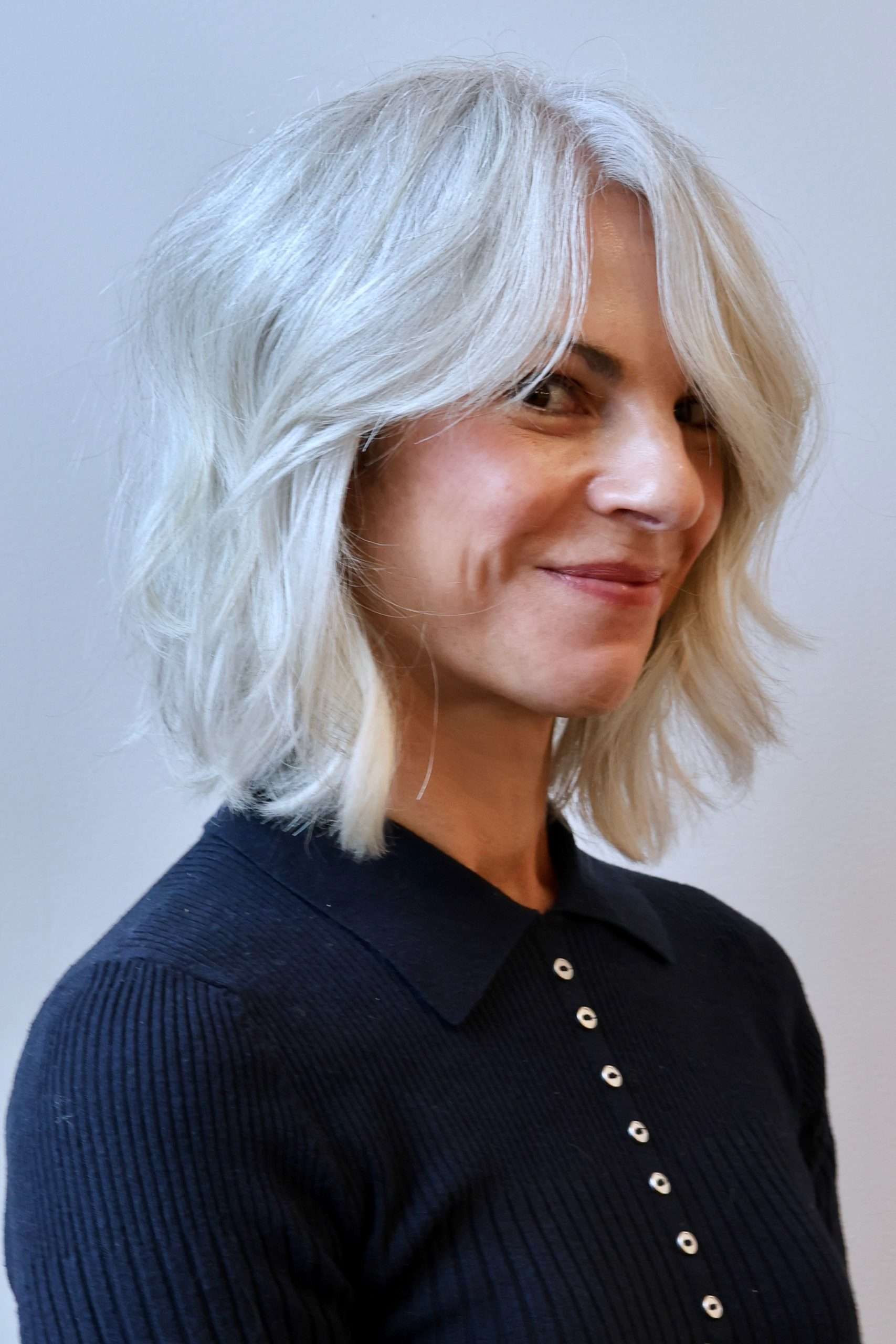 Gloss done to illuminate and tone grays at The Bird House Hair Salon in Brooklyn, NY